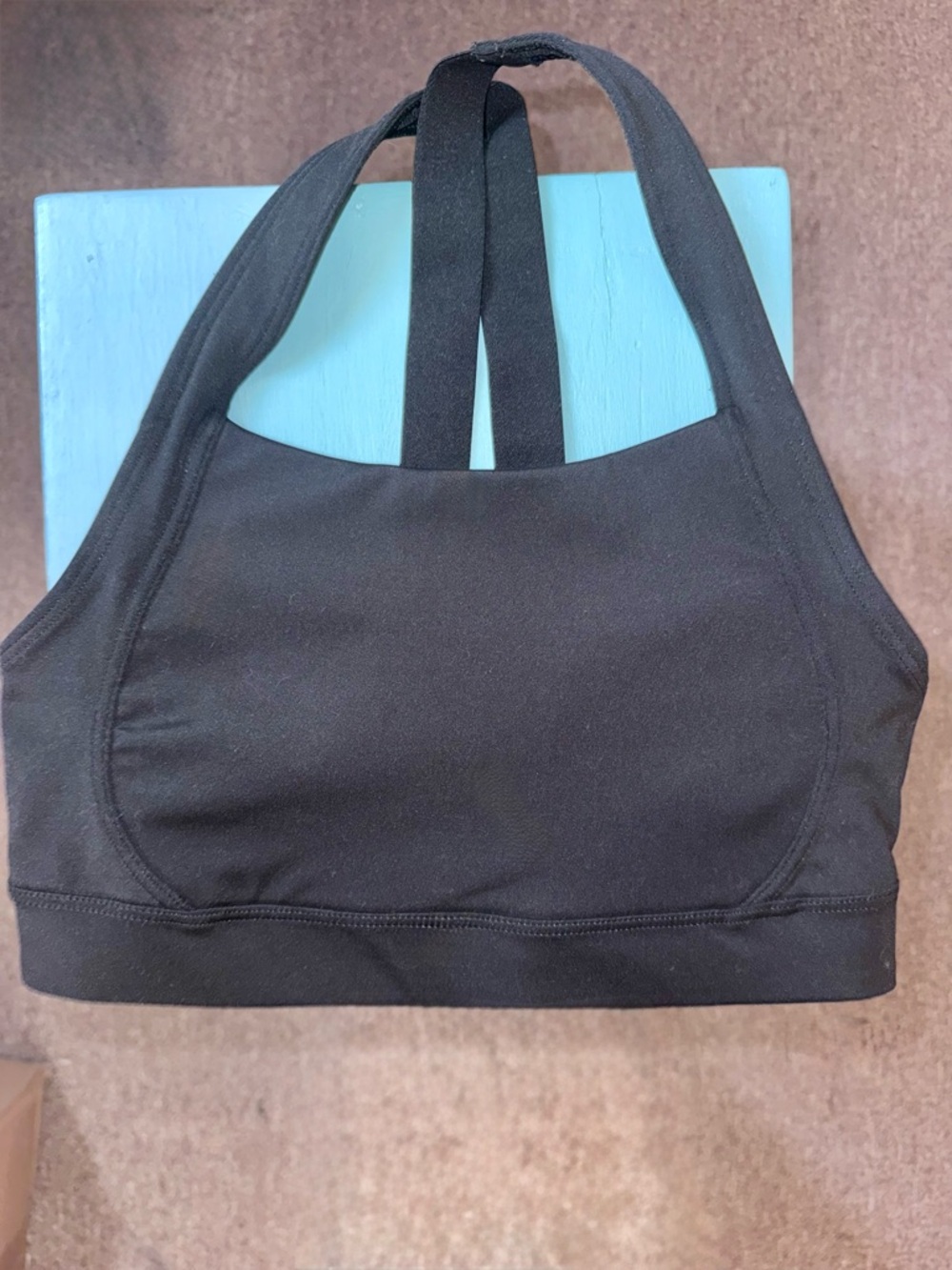Everyday Black Halter-Back Sports Bra - Supportive Comfort